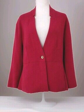 Ann Taylor Sz L Women's Hot Pink 🩷  Blend Single-Button Jacket